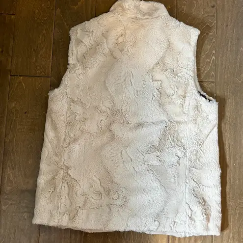 Women's Cream Fleece Vest Size L