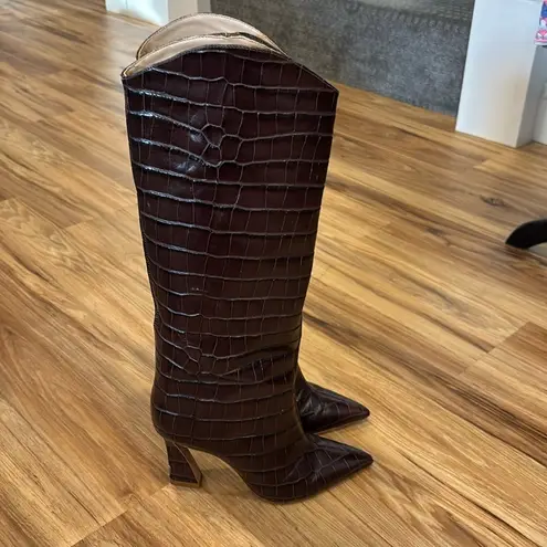 Schutz Shutz Brown Croc Boots