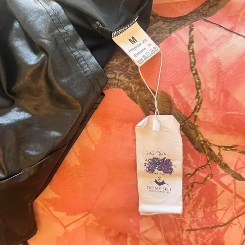 do my self y2k dead stock faux leather cut out club mini dress with tag