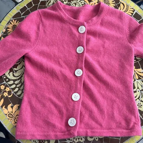 DUSTY ROSE ANGORA CARDIGAN Sweater Sz: M Pink Size M