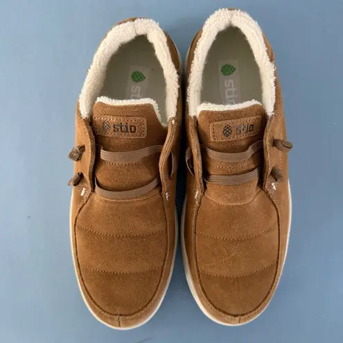 Stio Colter Low Top Mudslide Suede Slip On Sherpa Lined Sneakers Brown Size 9.5