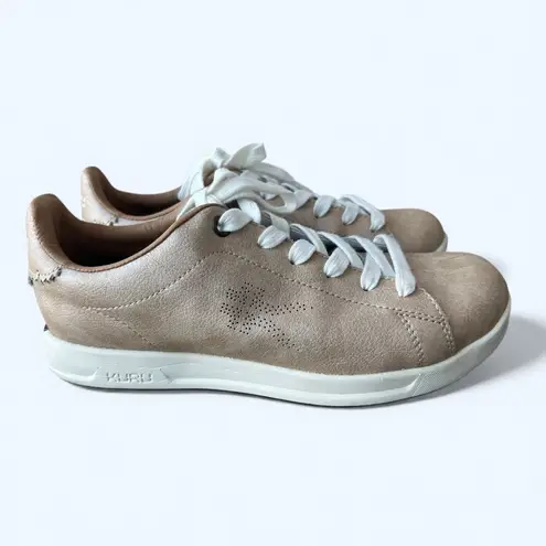 KURU Roam Leather Sneakers Bronze Metallic Women’s Sz 8 Comfort Walking Shoes Pink