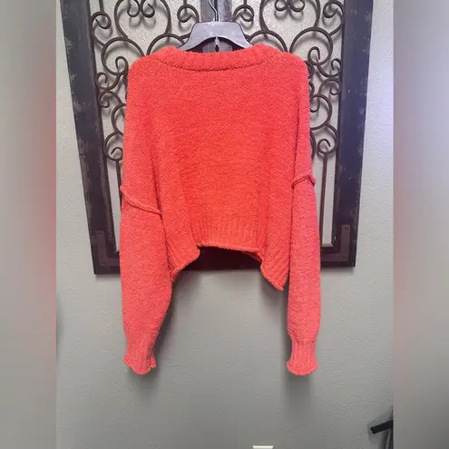 Arizona Jeans Arizona jean Co orange vneck cropped soft plush sweater