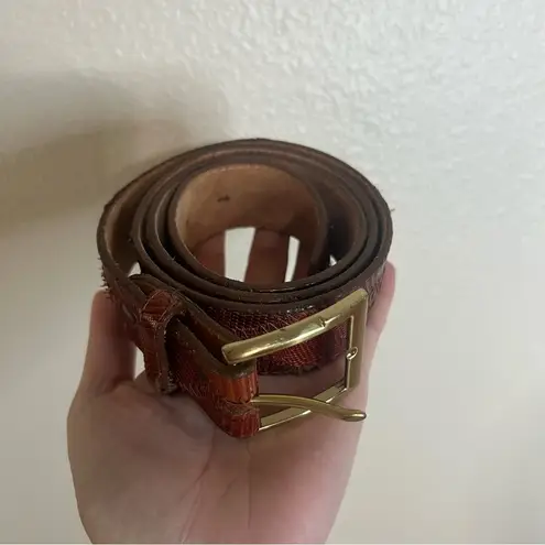 Justin Boots Justin brown genuine lizard reptile western belt 28 - Image 3