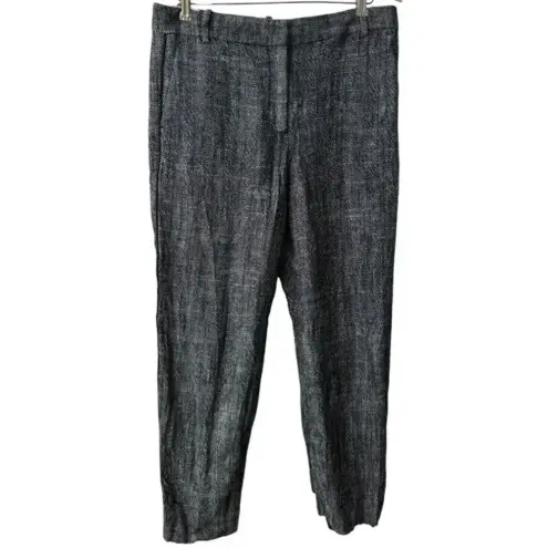 J.Crew  tapered cropped black-and-white‎ pants size 6