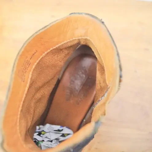 Kork-Ease Leather Side Zip Wedge Booties Size 8.5M