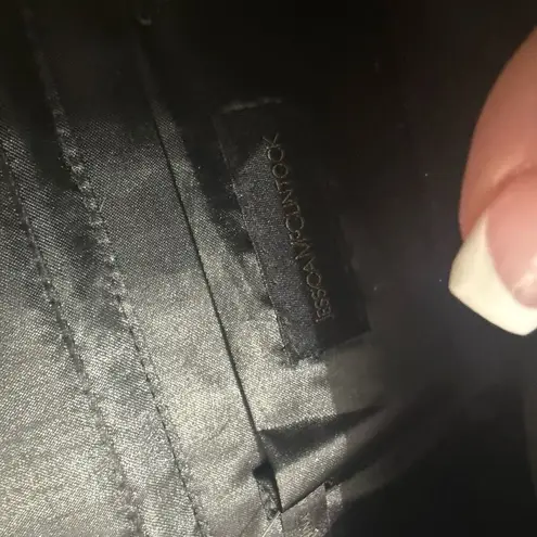 Jessica McClintock Vintage Black Clutch Snap Front Crossbody Chain