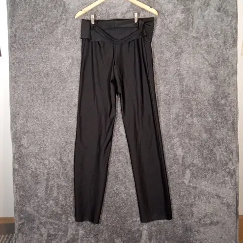 Khy Sleek Stretch Cutout Foldover Stretch Pants Flare Womens Medium Black
