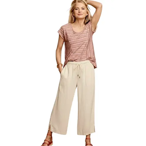 Matilda Jane Neutral Striped On The Horizon Earth Tones Top Size Medium