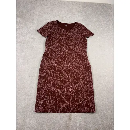 Duluth Trading Co NoGa Naturale Dress Womens Xs Red Short Sleeve Cotton Pockets