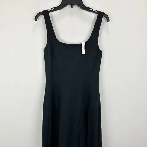 Madewell  Seamed Squareneck Midi Dress Minimalist Jet Black Classic US 0 NWT