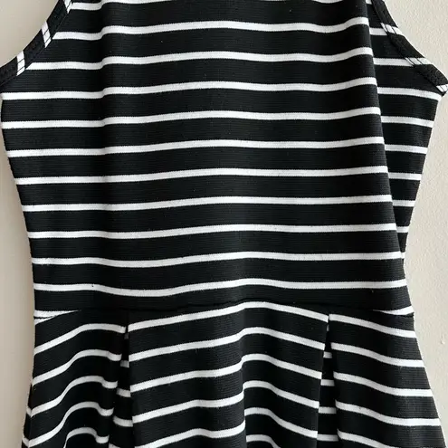 Soprano Black and White Striped Fit & Flare Dress, Halter Dress, Size XS