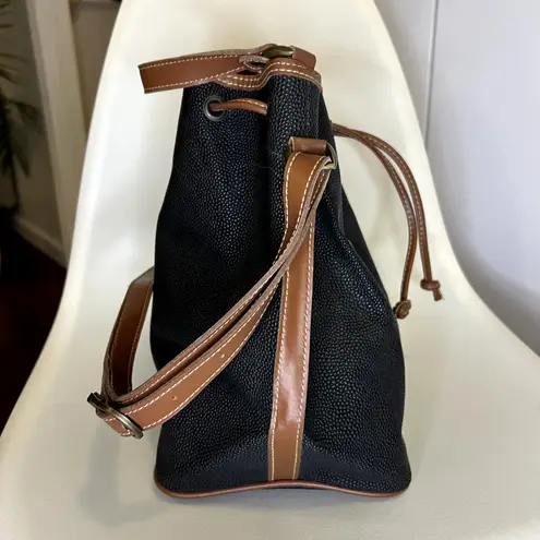 tano bucket drawstring bag black brown