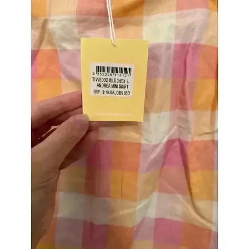 Charlie Holiday  Anthropologie Andrea Check Mini‎ Skirt size L/8 NWT