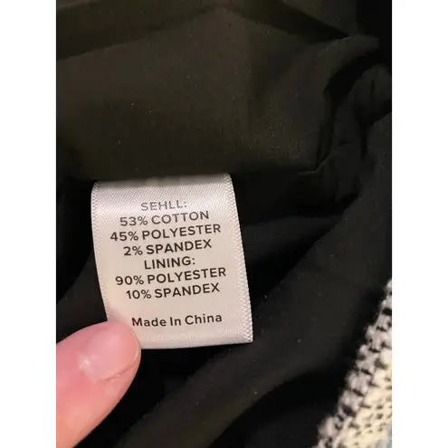 Evereve Margo Short-sleeve Black and White Tweed Jacket-size Large