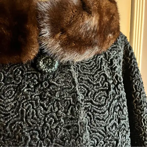 Vtg. Mink Astrakin by Lepshire made in France. Black