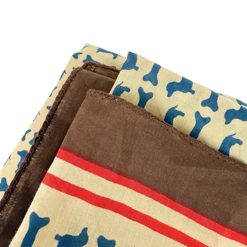 Ink + Alloy Olivia Square Scarf Dachshund Dog Print Brown Red Cream