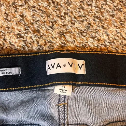 Ava & Viv High Rise Skinny Jeans Dark Wash Women Size 17