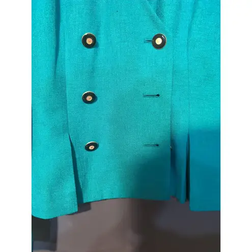 Kasper for A.S.L Women's Teal Blazer, Vintage Size 6 Jacket, Classic Outerwear