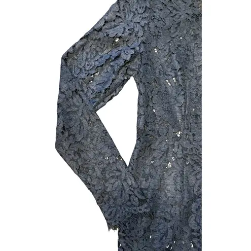 $1120 Paule Ka Paris 44 12 Lace Sheath Dress Gray Cocktail Wedding Sheer Luxury