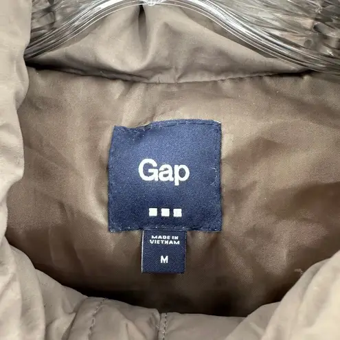 Gap  Brown Snap Zipper Front Closure Lined Puffer Vest Women's Size Medium FLAWED