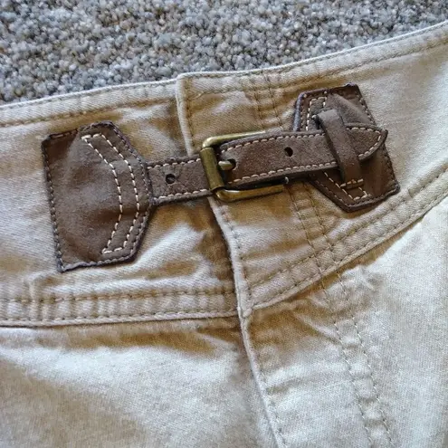 Lauren Jeans Ralph Lauren Khaki Tan Lagenlook Belted Pencil Skirt Size 8 Brown