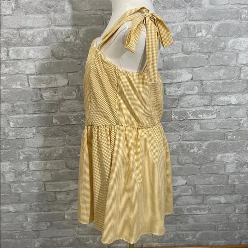 Dry Goods 21 Saints Yellow Gingham Mini Dress Size L