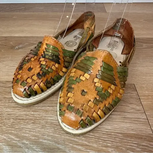 Boho Leather Woven made in Mexico Women's Loafers Brown Size 6.5