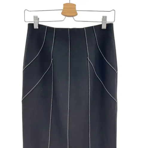 Cinq a Sept Ali Skirt Midi Length Seamed Black White Size 2