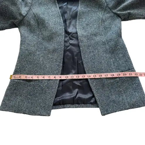 Pendleton Sz S NWT Women's Gray Blue Open Front Long Sleeve Wool Blazer