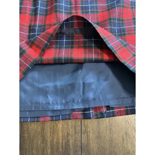 Pendleton  Women's 100% Virgin Wool Tartan Red Plaid Midi Skirt Size 14 Petite