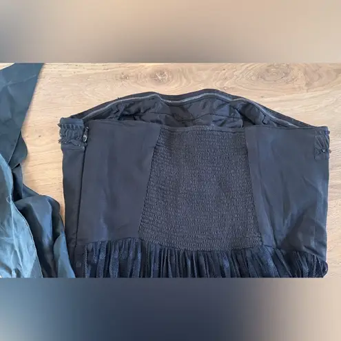 Moulinette Soeurs Black Lace Tulle Gothic Vamp Corset Top Strapless Dress Sz 6