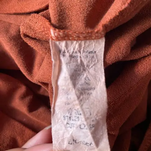 Lovely Day sz S orange off shoulder faux suede tube dress