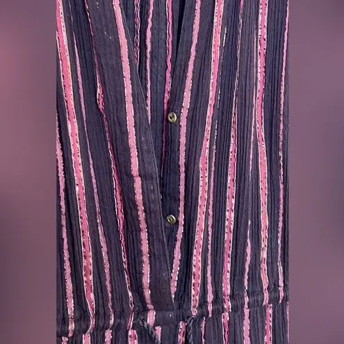 Ulla Johnson Elio Jumpsuit, Copper w/ Metallic Gold Stripe. Size 12