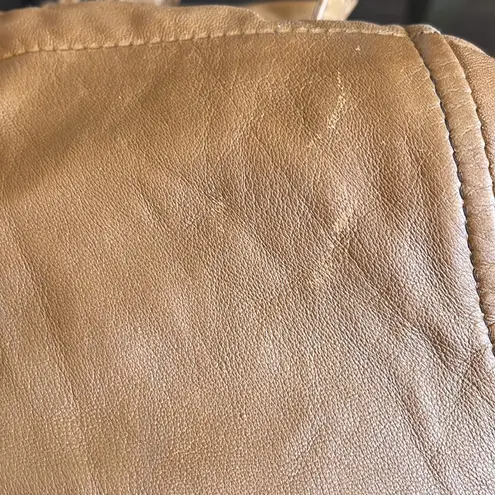 L.A.M.B. Tiboa Tan Soft Leather Short Zip Up Jacket Size Medium