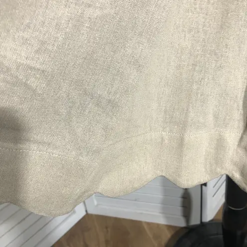 Sigrid Olsen NWOT Midi Dress Sleeveless Side Pockets Lightweight Fabric Beige XL