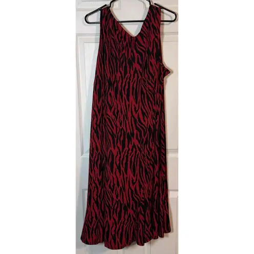 kim rogers Black And Red Zebra Print Dress, Midi, Polyester/Spandex, 22W