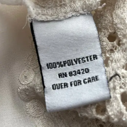 August Silk Options Lace Trim Embroidered Top - Size S