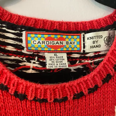 Cardigan Bay Christmas Red Snowman Winter Chunky Holiday Sweater Women's size XL