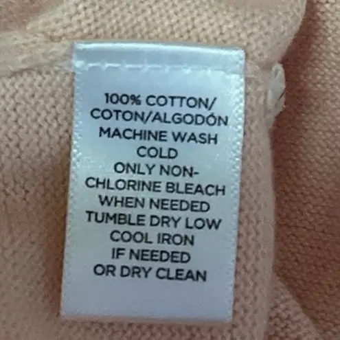 Ann Taylor  LOFT Pink Peach Orange Pastel Cut Out Knit Pullover Sweater Top Sz XS