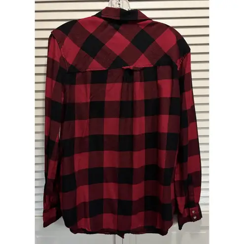 Arizona Jeans Arizona Jean Co Flannel Red/Black Button Up Long Sleeve Shirt Size L Soft Warm