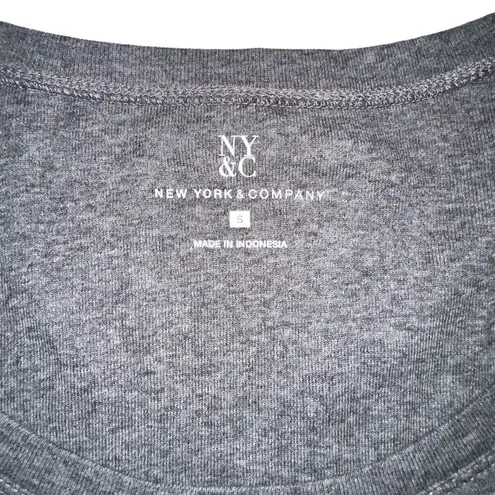 New York & Co. NWT Scoop Neck Long Sleeve Rhinestone Grey Top SMALL