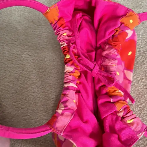 Pink and Orange Floral Cotton Tote