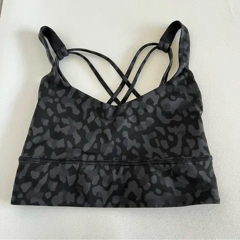 Lululemon  Free to Be Wild Long Line Bra Size 4 Formation Camo Deep Coal Multi - Image 2