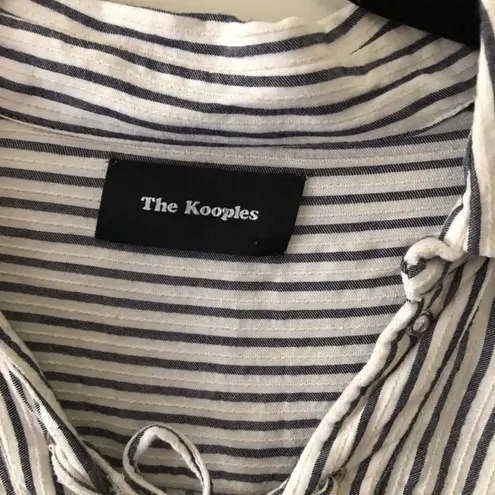 The Kooples Striped Lace Up Blouse