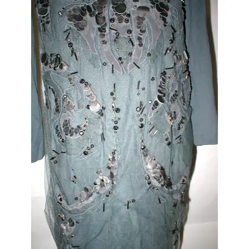 Roberto Cavalli New Womens 10 NWT Gray Lace Crystal Bead Dress 46 Designer Italy
