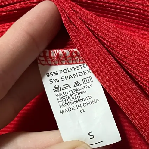 NWOT! Deep V Neck Zipper Ribbed Onesie Jumpsuit Red