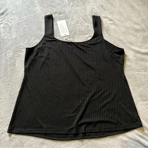Bloomchic NWT Bloom Chic Ribbed Black Stretch Tank Wide Straps 22/24