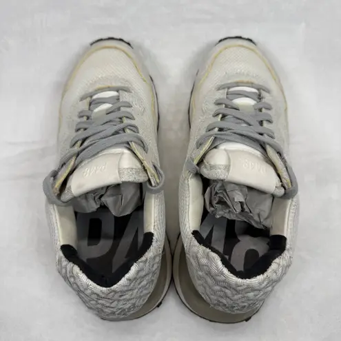 P448 Cancun Sneakers Metallic Silver Leather Low Top Casual Shoes Size 40