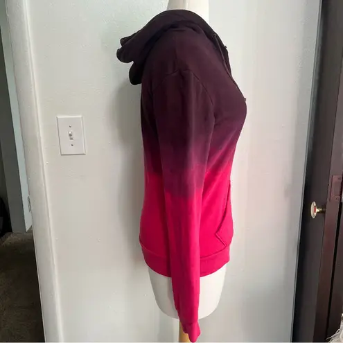 Aviator Nation Dip Dyed Neck Pink Hoodie Sweatshirt Size XS Tribe Patch Ombre